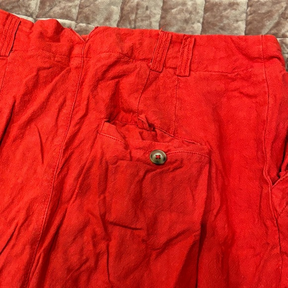 Free People Calla Pleated Trousers in red, size 6. - Picture 4 of 6